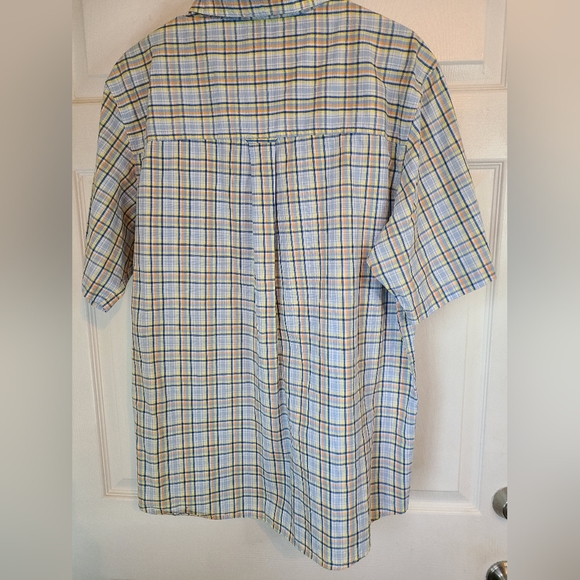 (991) Chaps Men's Classic Short Sleeve Button Down Shirt, Size: Large Checkered - Picture 13 of 14